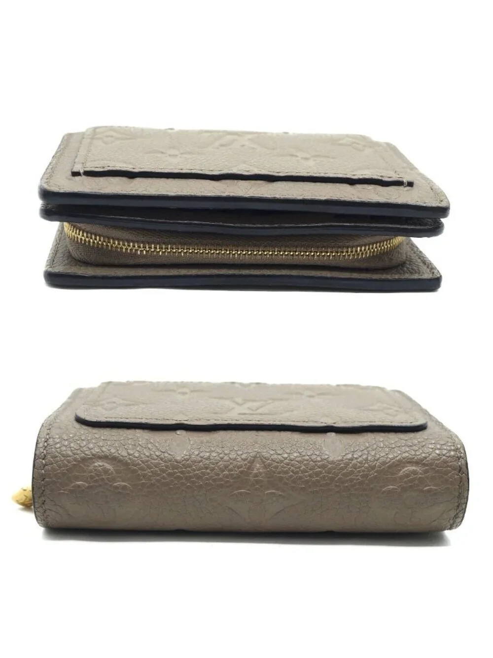 Louis Vuitton Portefeuille Clair Monogram Coin Purse Beige Gold Bifold Wallet
